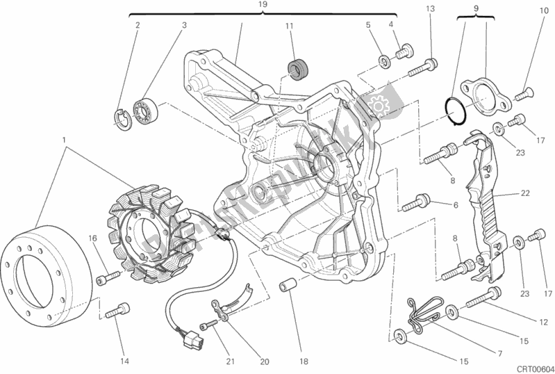 Alle onderdelen voor de Generator van de Ducati Monster 696 ABS USA 2012